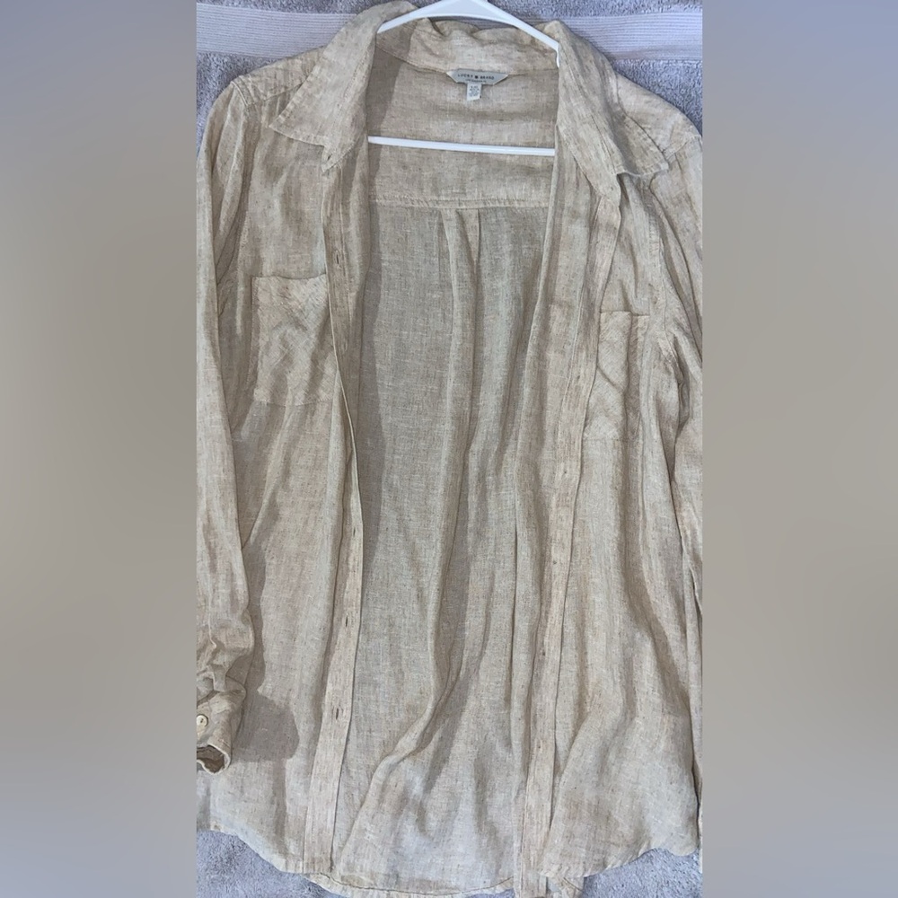 Lucky Brand Light Beige Casual Button Down Shirt